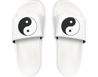 Yin Yang Men's Sandals: Removable Strap Beach Slides
