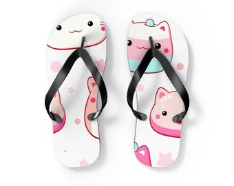 Personalisierte Kawaii Katze Flip Flops - Sommer Komfort Schuhe