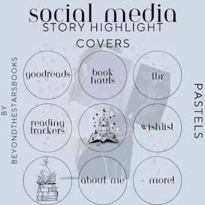 Baby Blue Bookstagram Highlight Covers - Instagram Highlights - Book Instagram Highlight Covers - Minimalistic Highlight Covers - Pastel