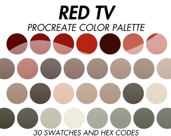RED TV Color Palette - Red TV Procreate Swatches - Procreate Swatches - Color Palette - Procreate Tools - Red tv - Color Palette Hex Codes