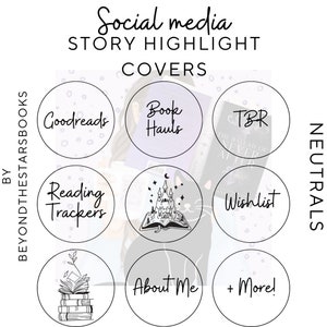 White Bookstagram Highlight Covers - Instagram Highlights - Book Instagram Highlight Cover - Neutral Minimalistic Highlight Covers - Booksta