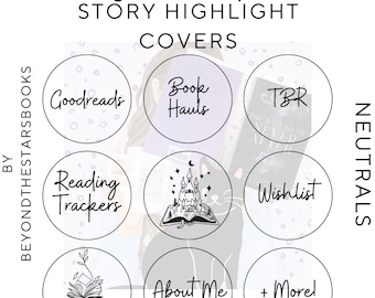 White Bookstagram Highlight Covers - Instagram Highlights - Book Instagram Highlight Cover - Neutral Minimalistic Highlight Covers - Booksta