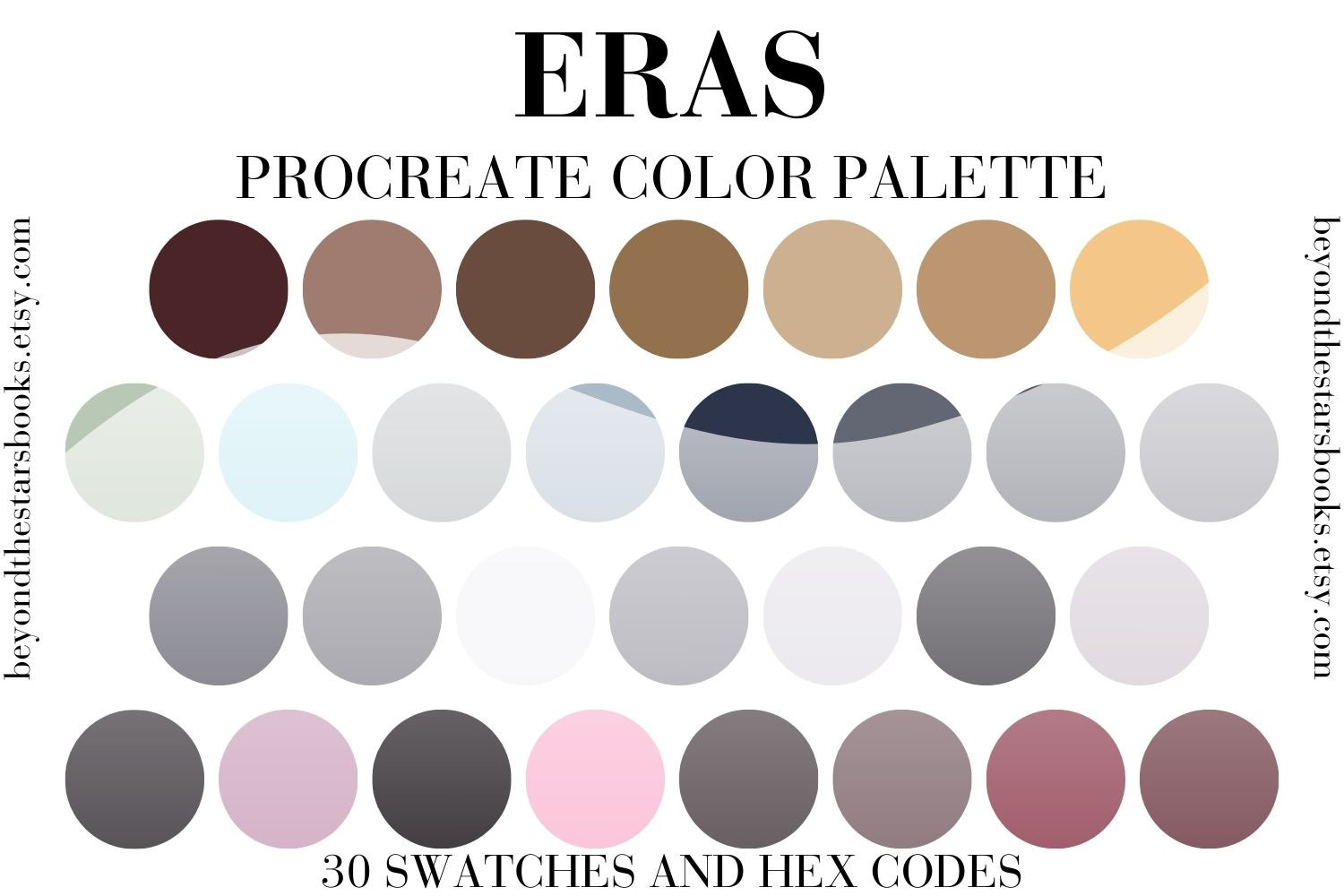 ERAS Color Palette - Procreate Swatches - ERAS Procreate Swatches - Color Palette - Procreate Tools - ERAS Tour - Color Palette Hex Codes -