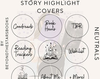 Neutral Beige Bookstagram Highlight Covers - Instagram Highlights - Book Instagram Highlight Cover - Minimalistic Highlight Covers - Booksta