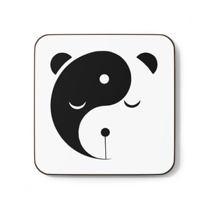 Yin-yang Panda Hardboard Back Coaster