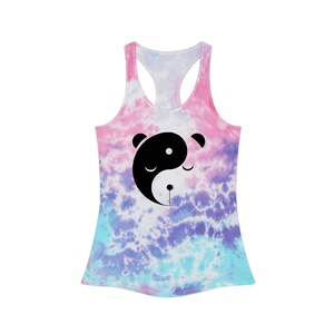 Yin-Yang Panda Tie Dye Racerback Tank Top