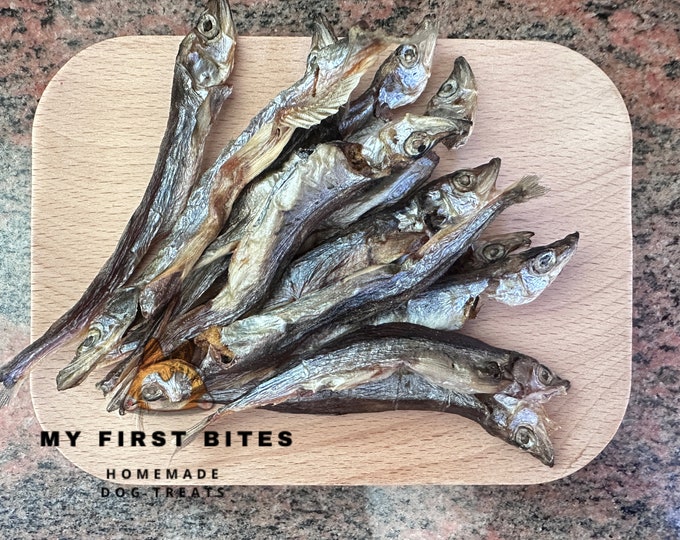Dehydrated Capelin Fish Dog/Cat Treats: Homemade, Single Ingredient