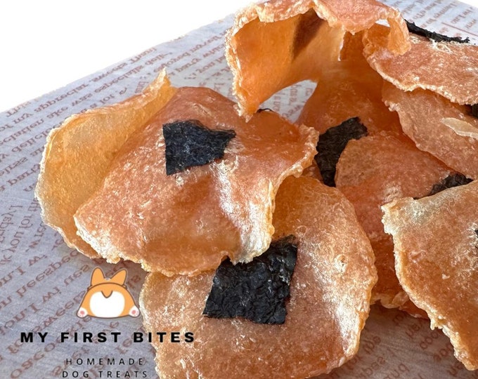 Premium Crunchy Chicken Chips Dog Treats - All-Natural and Delightfully Tasty 80g