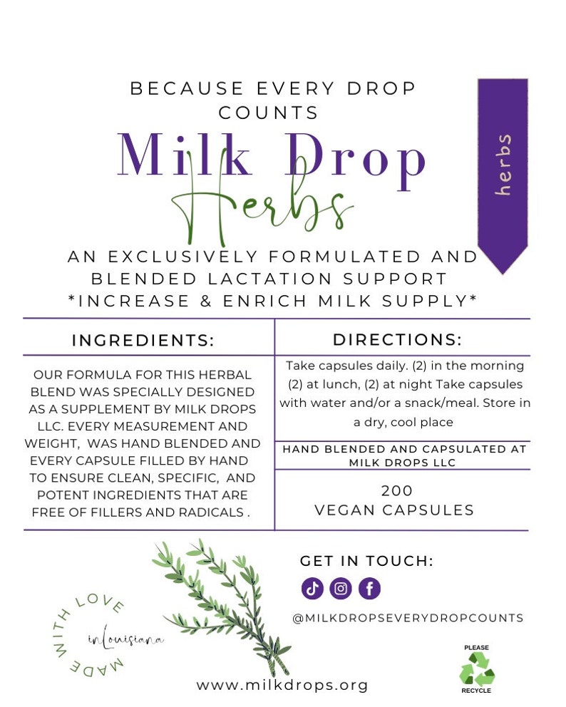 Photo inspiration: Picture Idea: Milk Drop Herbs A Custom Blended Herbal Lactation Support 2