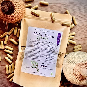 Milk Drop Herbs: A Fully Custom Blended Herbal Lactation Support 1 MONTH SUPPLY