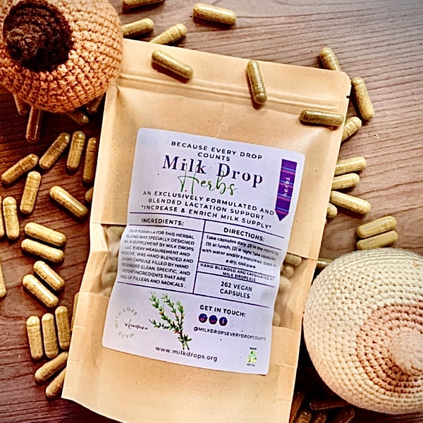 Milk Drop Herbs: A Fully Custom Blended Herbal Lactation Support 1 MONTH SUPPLY