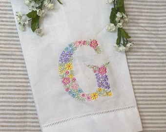 Toalla de mano de lino con monograma personalizado, regalo para el Día de la Madre, decoración para el hogar y la cocina, paño de cocina, detalle para la anfitriona.