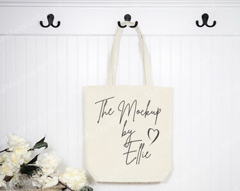 Mockup van natuurlijke draagtas | Mockup van canvastas | Natuurlijk draagtasmodel | Tote-model | Mockup voor boodschappentassen | Tote-model