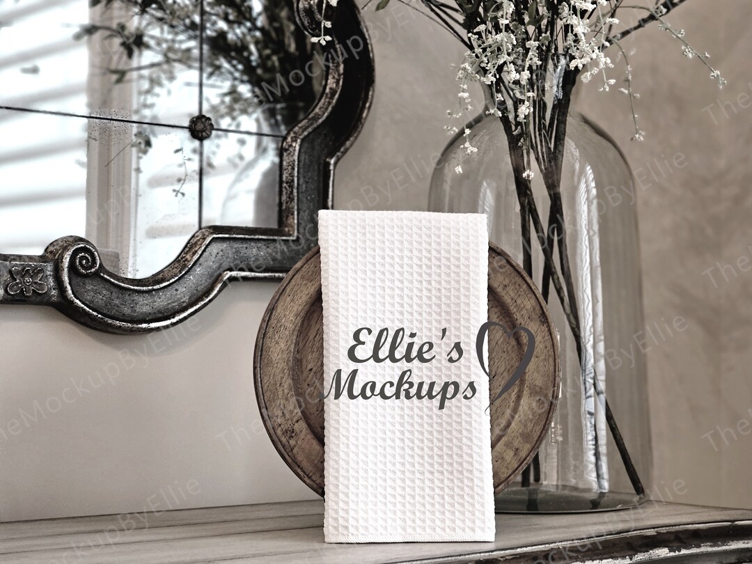 Waffle Hand Towel Mockup Kitchen Towel Mockup Tea Towel Etsy