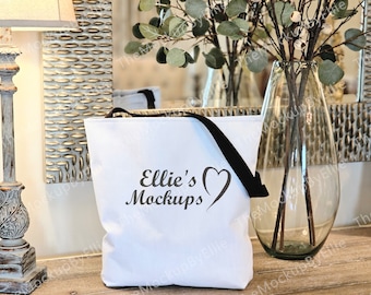 Black Handle Tote Bag Mockup | Printify Medium Canvas Bag (Digital Download)