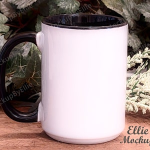Mug Mockup | Black Handle Mug Mockup | 15 oz. Mug Mockup | Sublimation Mockup | Blank Mug | Coffee Mug Mockup | Farmhouse Mockup