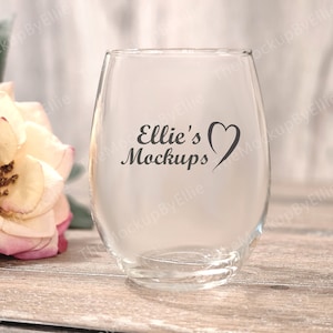 Stemless Wine Glass Mockup | Wine Glass Mockup | Wineglass Mockup | Flower Wine Glass Mockup | Elegant Wine Glass Mockup