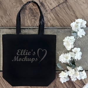 Black Tote Mockup | Canvas Tote Mockup | Tote Bag Mockup | Boho Tote Mockup | Shopping Tote Mockup | Large Tote Mockup