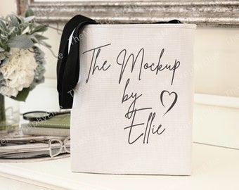 Black Handle Tote Bag Mockup | Printify Canvas Bag (Digital Download)