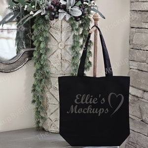 Black Tote Mockup | Canvas Tote Mockup |  Tote Bag Mockup | Boho Tote Mockup | Shopping Tote Mockup | Large Tote Mockup