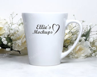 Latte Mug Mockup | White Latte Mug Mockup | Latte Mockup | Blank Latte | Farmhouse Mockup | Elegant Latte Mug Mockup | 12 oz Latte Mockup