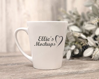 Latte Mug Mockup | White Latte Mug Mockup | Latte Mockup | Blank Latte | Farmhouse Mockup | Elegant Latte Mug Mockup | 12 oz Latte Mockup