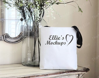 Black Handle Tote Bag Mockup | Printify Canvas Bag (Digital Download)