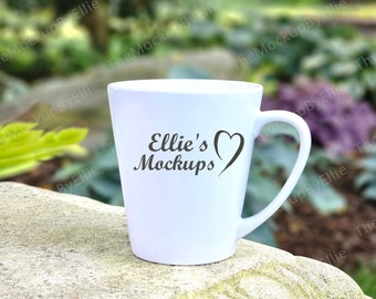 Latte Mug Mockup | White Latte Mug Mockup | Latte Mockup | Blank Latte | Nature Latte Mockup | Outdoor Latte Mug Mockup | 12 oz Latte Mockup