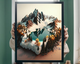 Minimalist Mountain Landscape | Digital Download
