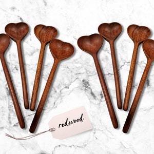 BULK WHOLESALE Heart Shaped Wooden Spoons, Acacia, Redwood Spoons Gift Ready Wedding, Valentines Day, Mother&#39;s Day, Housewarming, Coffee