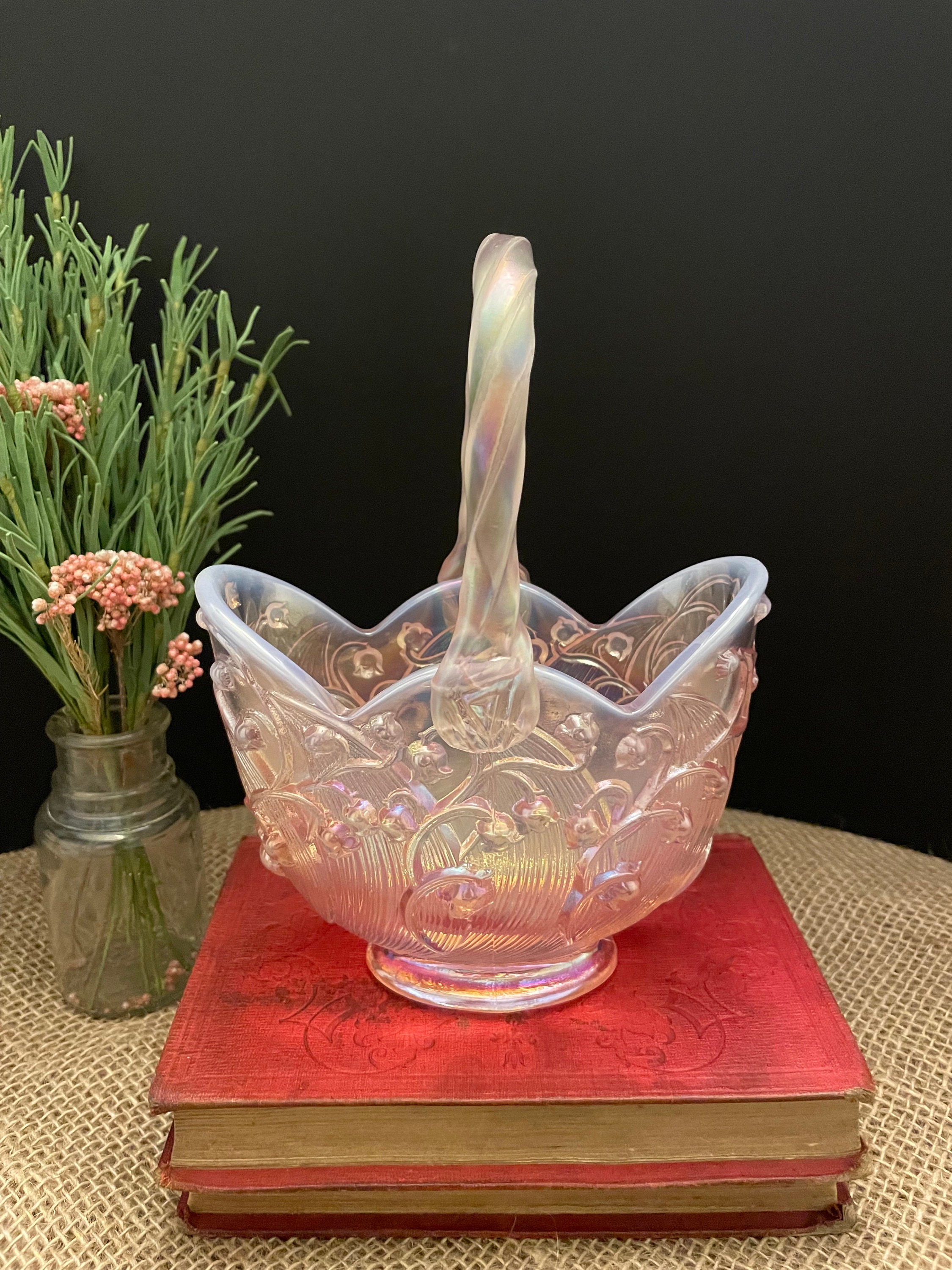 Fenton glass basket - Etsy 日本