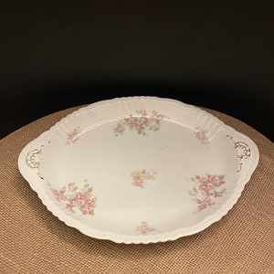 Victorian Rose Carlsbad Austria 16x12" Oval Porcelain Serving Platter / Plate