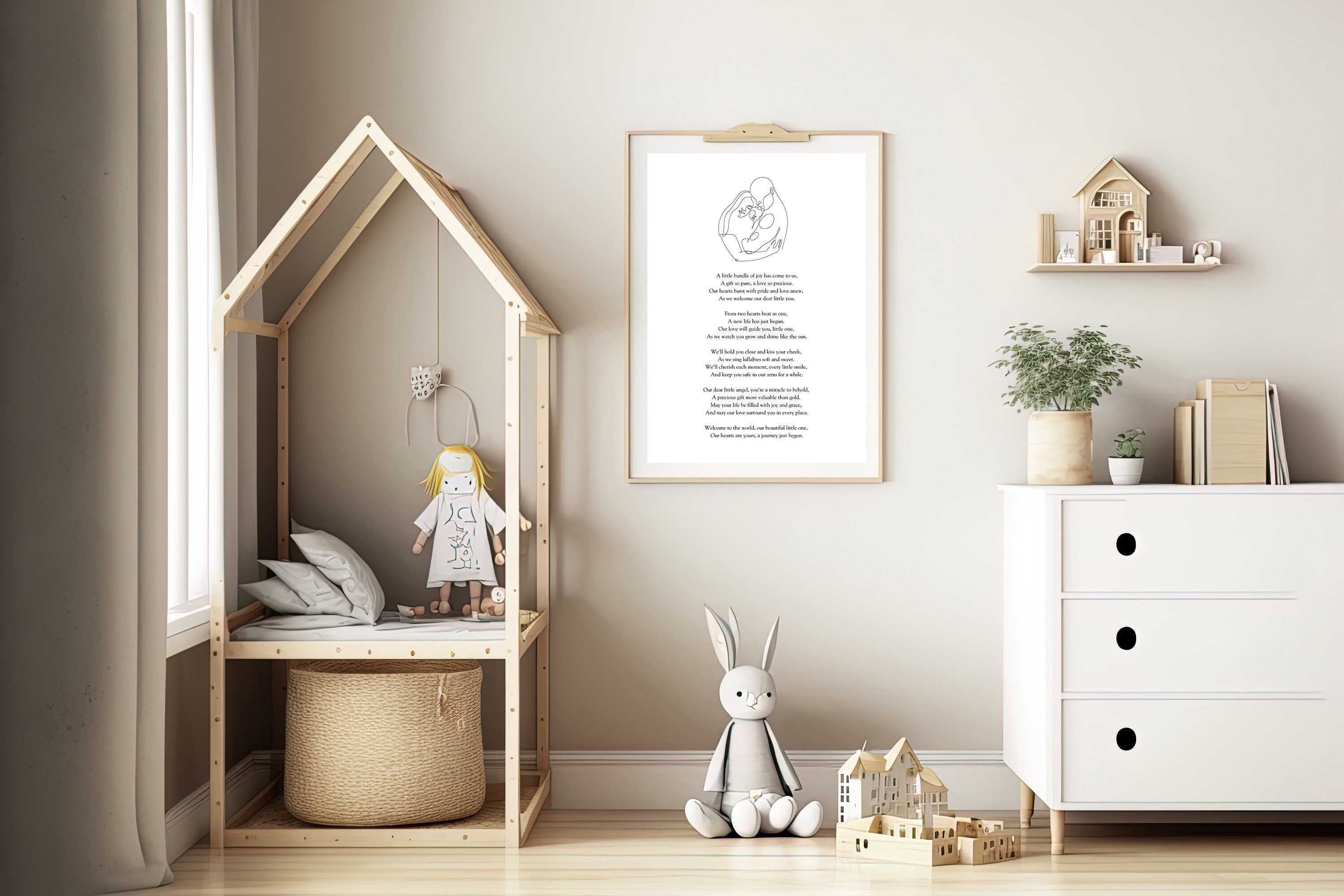 Nursery Poem Bundle of Joy Fine Line Art Minimal Nursery - Etsy
