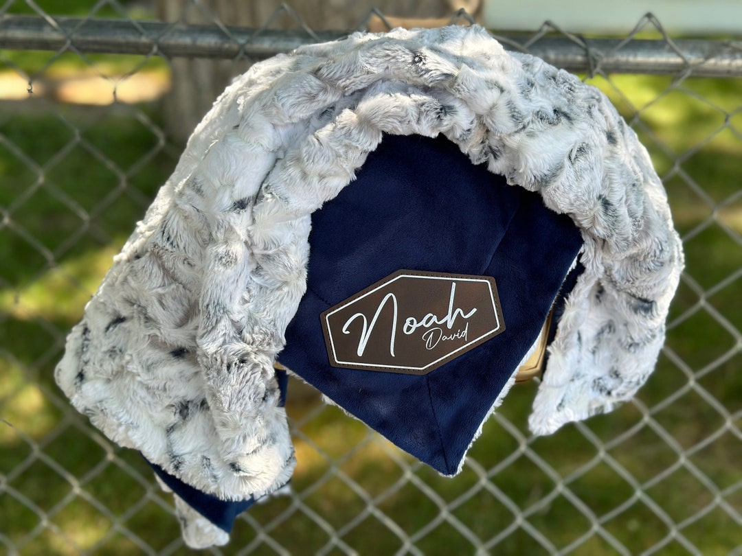 Personalized Baby Blanket Woodland Snowy Owl Minky and You Etsy