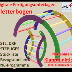 Kletterbogen, platzsparend Klappbar >Alle Fertigungsunterlagen >Zeichnungen, 2+3D-Daten, NC-Code, Stückliste inkl. Beschaffungsverzeichni