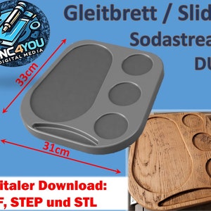 Gliding board / slider / coaster for Sodastream DUO! Here you can find the digital file as a production template. STL and STEP