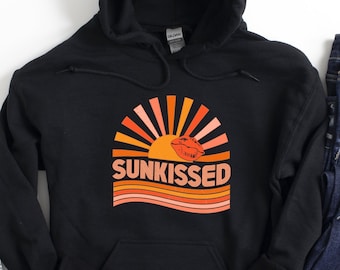 Sunkissed Hoodie, Sunshine Hooded Shirt, Retro Summer Hoodie, Hoodie For Summer, Vintage Hoodie, Vacation Gifts, Sun Hoodie, Vintage Hoodie