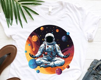 Astronaut Meditating Shirt, Yoga Lover Shirt, Funny Space Shirt, Space Lover Gift, Spaceman Shirt, Astronomy Shirt, Alien Solar System Shirt