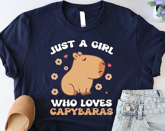 Just A Girl Who Loves Capybaras Shirt, Capybara Lover Shirt, Funny Capybara Shirt, Capybara Owner Shirt, Wildlife Animal Shirt, Nature Shirt