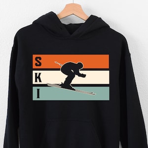 Snow Skiing Hoodie, Winter Sports Lover Hoodie, Snowboarder Hoodie, Skier Gift, Ski Resort Hoodie, Ski Season Hoodie, Mountain Skiing Hoodie