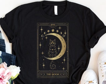The Moon Tarot Card Shirt, Tarot Card Lover Shirt, Mystical Shirt, Celestial Shirt, Witch Moon Shirt, Tarot Card Reader Shirt, Astrology Tee