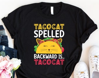 Tacocat Shirt, Taco Lover Shirt, Mexican Food Tshirt, Funny Taco Shirt, Novelty Shirt, Cinco De Mayo Shirt, Taco Party Shirt, Cat Lady Shirt