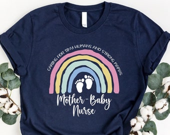 Mother Baby Nurse Shirt, Newborn Nursery Shirt, Nurse Life Shirt, Mother Baby Tech Shirt, Nurse Summer Shirt, Postpartum Maternity Nurse Tee