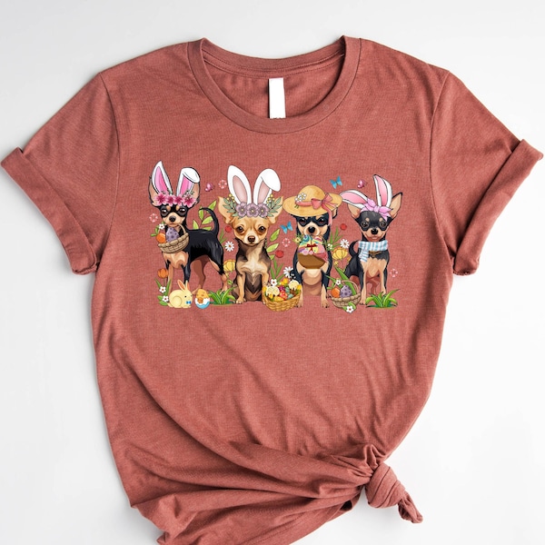 Easter Chihuahua Bunnies Shirt, Chihuahua Dog Shirt, Chihuahua Lover Shirt, Chihuahua Owner Gift, Dog Mom Easter Day Shirt, Dog Easter Shirt