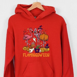Flamingoween Hoodie, Gift For Flamingo Lover, Flamingo Pumpkin Hoodie, Halloween Flamingo Hoodie, Flamingo Party Hoodie, Spooky Vibes Hoodie