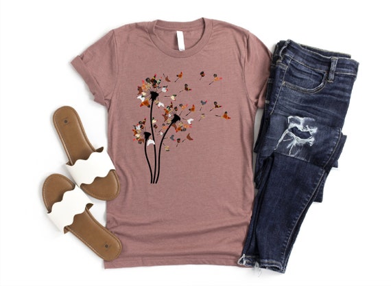 Chicken Dandelion Flower Shirt, Women's Chicken Shirt, Chicken Mom Tshirt, Chicken Lover Shirt, Chicken Farm Shirt, Mother's Day Shirt, Girl