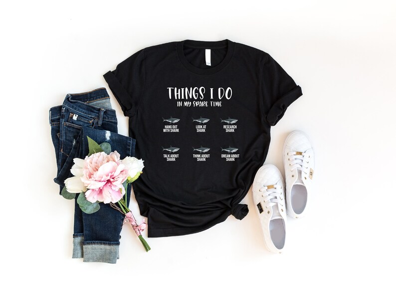 Shark Shirt, Marine Life Shirt, Ocean Life Shirt, Things I Do In My Spare Time Shark Tshirt, Save The Sharks Tshirt, Beach Party Shirt, Gift image 3