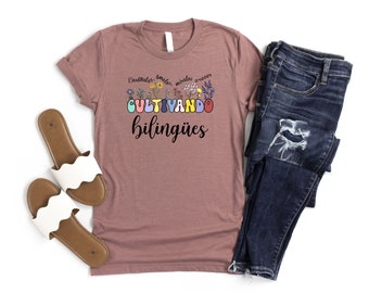 Cultivando Bilingues Shirt, Bilingual Teacher Shirt, Dual Language Crew Shirt, Spanish Teacher Shirt, Maestra Shirt, Latina Teacher Tee, Mom