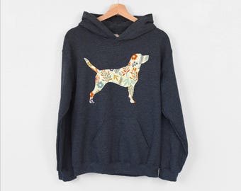 Labrador Hoodie, Labrador Lover Hoodie, Labrador Mom Hoodie, Labrador Owner Gift, Dog Lovers Hoodie, Floral Dog Mom Hoodie, Black Lab Hoodie