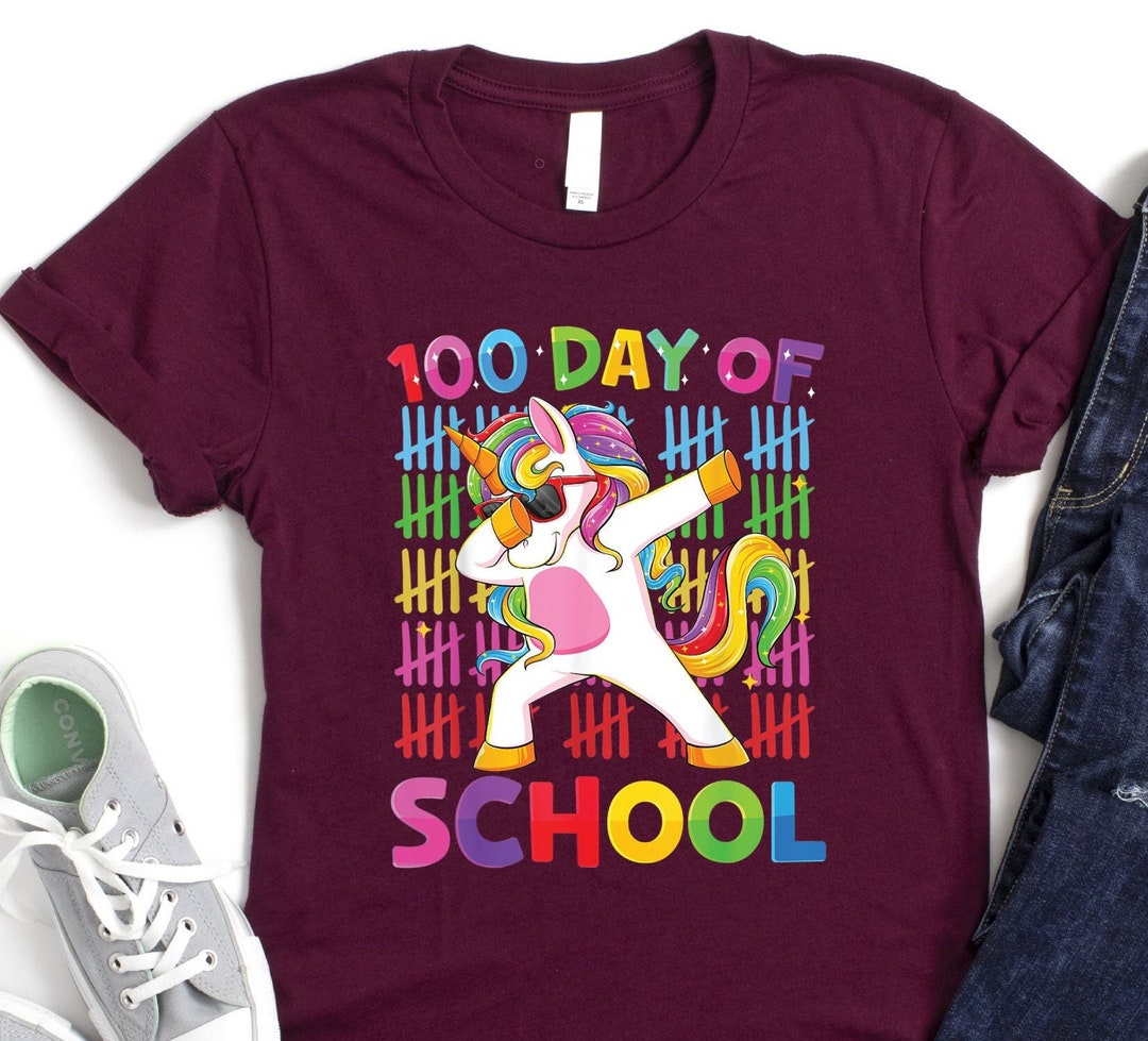100 Days of School Shirt, Girls School Shirt, Unicorn School Shirt